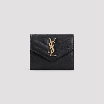 Saint Laurent Mini Wallet In Brown