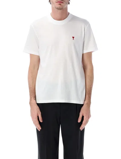 Ami Alexandre Mattiussi Ami Paris Organic Cotton Ami De Coeur T-shirt In White