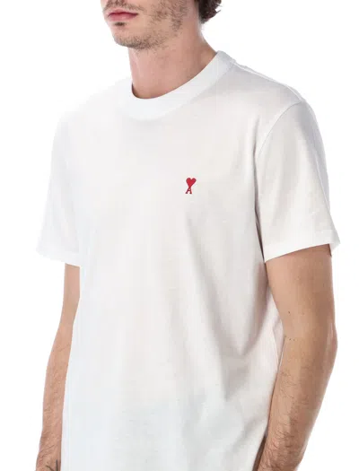 Ami Alexandre Mattiussi Ami Paris Organic Cotton Ami De Coeur T-shirt In White