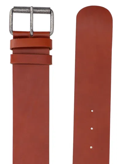 Aspesi Adjustable Belt Straight Cut Multiple Loops In Brown