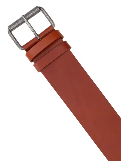 Aspesi Adjustable Belt Straight Cut Multiple Loops In Brown