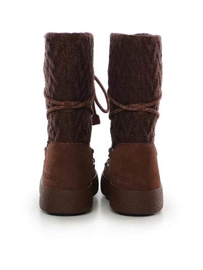 Moon Boot Stivali Da Neve In Pelle Scamosciata Cocoa In Brown