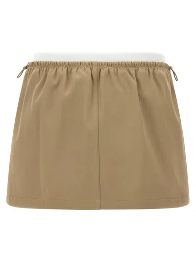 Alexander Wang Double Layer Waist Skirt Skirts Beige In Brown
