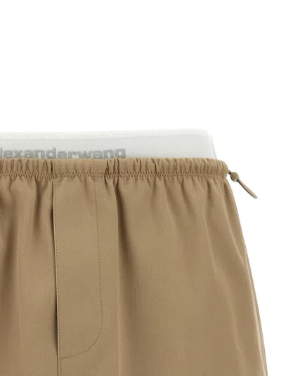 Alexander Wang Double Layer Waist Skirt Skirts Beige In Brown