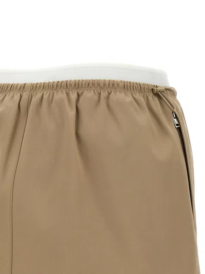 Alexander Wang Double Layer Waist Skirt Skirts Beige In Brown
