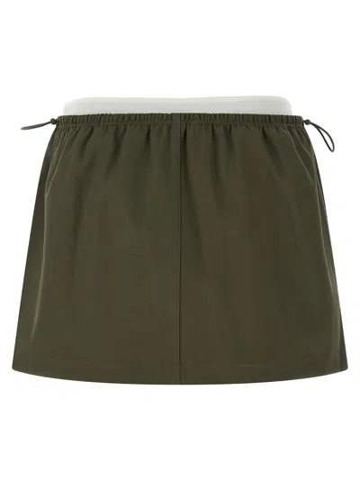 Alexander Wang Layered Waist Mini Skirt Short Length In Green