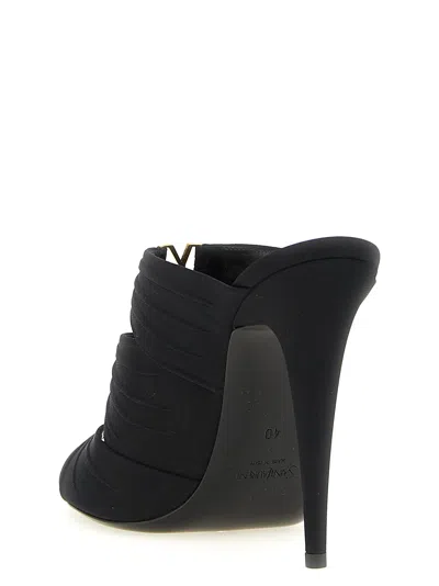 Saint Laurent Emilie Mules Open Toe Stiletto Heel In Black