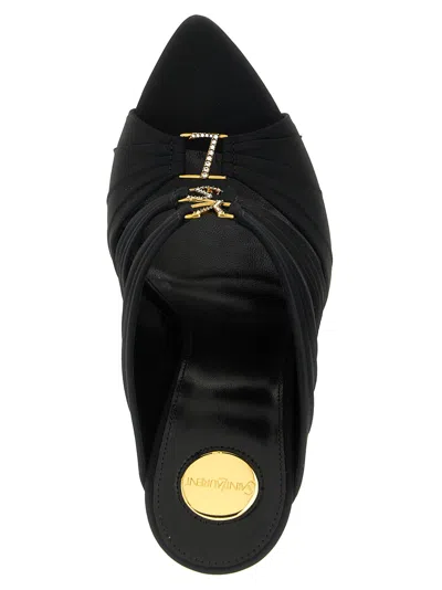 Saint Laurent Emilie Mules Open Toe Stiletto Heel In Black