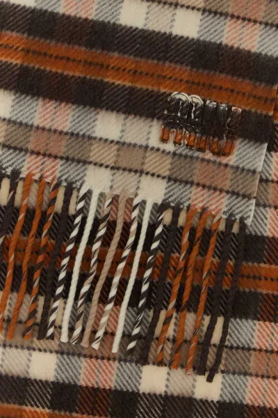 Miu Miu Embroidered Wool Blend Scarf