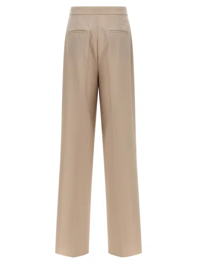 Max Mara Mxmgirone Tailored Trousers Belt Loops Pockets In Neutral
