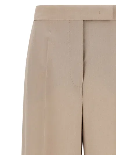 Max Mara Mxmgirone Tailored Trousers Belt Loops Pockets In Neutral