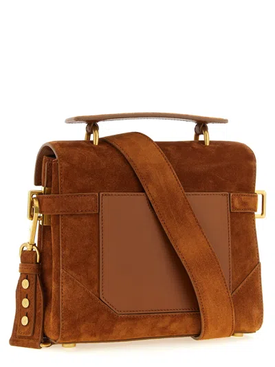Balmain Medium Handle Bag Adjustable Strap Hardware In Brown