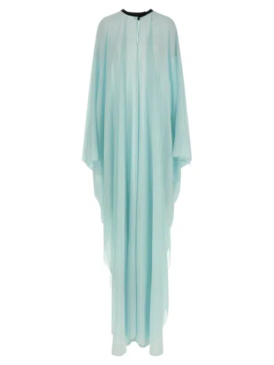 Tom Ford Caftan Silk Georgette Dresses Light Blue In Blue