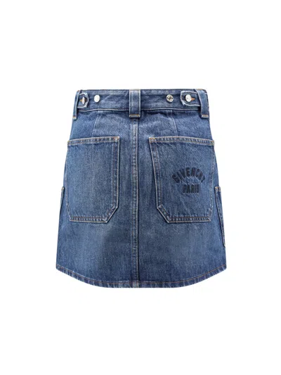 Givenchy Patch-pocket Denim Skirt In Multi