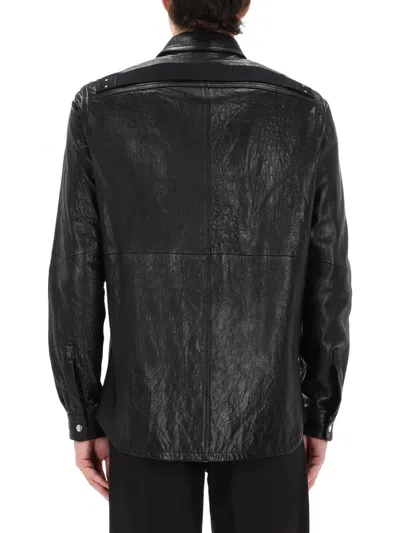 Rick Owens Leather Jacket In Multi