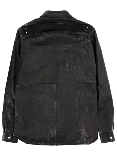 Rick Owens Leather Jacket In Multi