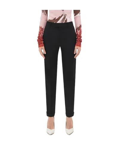 Bottega Veneta Slim-fit Wool Casual Pants In Black