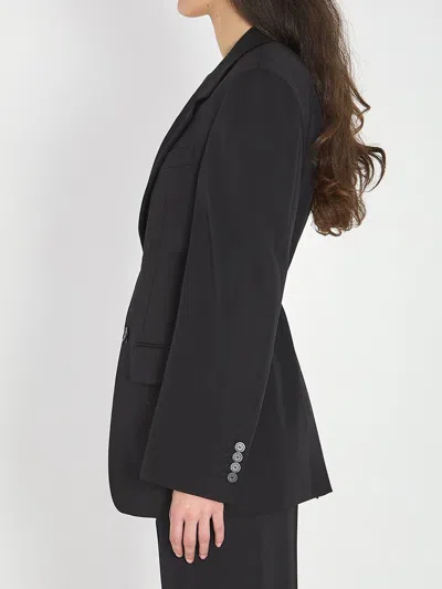 Balenciaga Tailored Wrap Wool Jacket Regular Fit In Black
