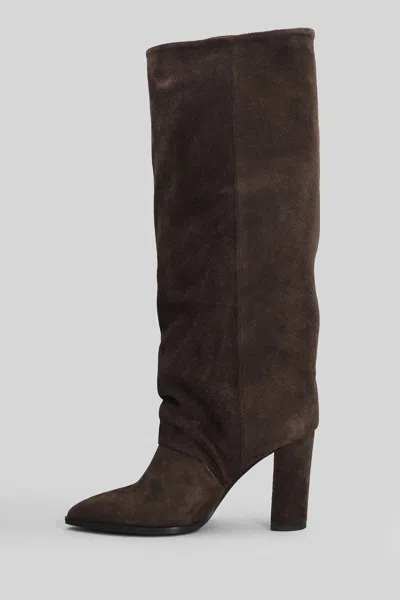 Gisel Moire Dixi High Heels Boots In Brown