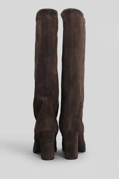 Gisel Moire Dixi High Heels Boots In Brown