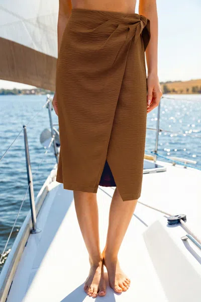 Cupshe I'm In Brown Midi Skirt In Brown