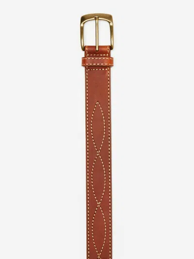 J.mclaughlin Embroidered Leather Belt In Brown