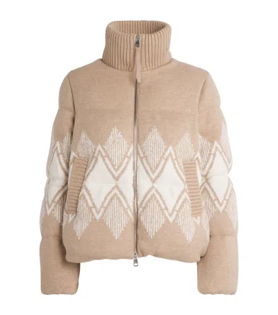 Varley Womens Light Taupe Belinda Padded Knitted Jacket In Neutral