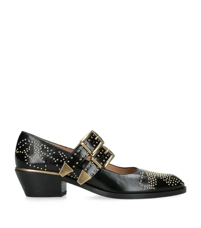 Chloé Chloe Elegant Pumps With Leather Construction And 4cm Heel Height In Black