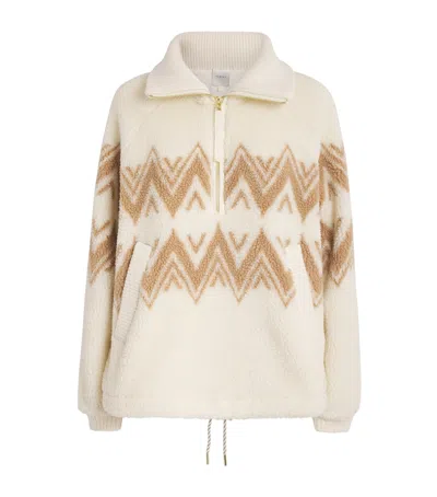 Varley Hendrik Half Zip Sherpa Sweatshirt In Multi