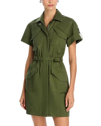 Derek Lam 10 Crosby Clotilde Cotton Drill Utility Dress In Green