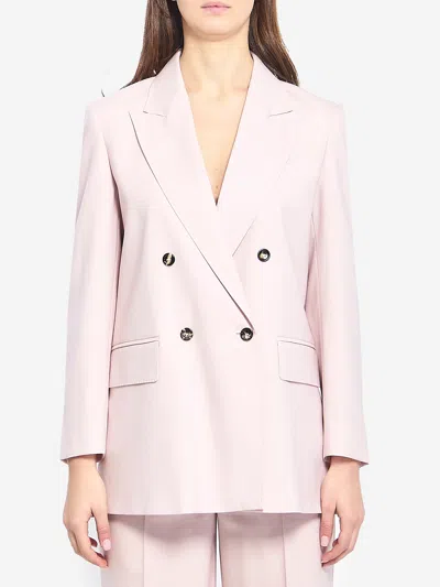 Max Mara Ombrosa Double Breasted Wool Blazer Jackets Rose In Black