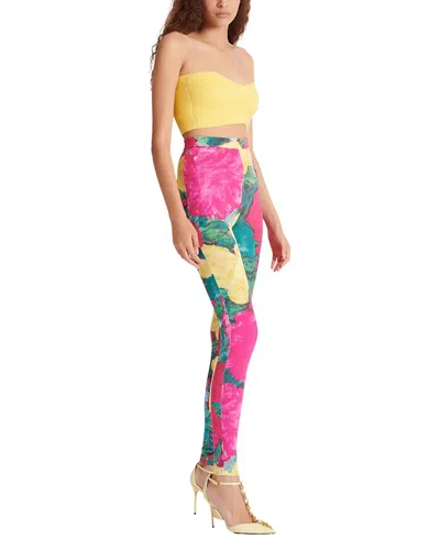 Balmain Jersey Leggings Roses Print Logo Detail In Multi