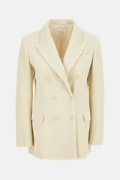 P.a.r.o.s.h Structured White Jacket With Design In Neutral