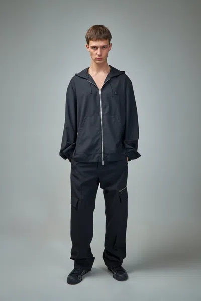 Givenchy Zipped Hoodie In Wool With 4g Detail In Black