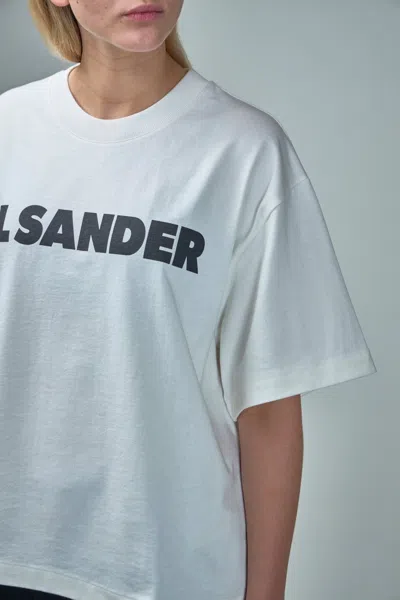 Jil Sander Crewneck Short Sleeves Classic Print T-shirt Clothing In White