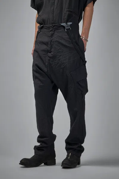 Geoffrey B Small Advanced Drop-crotchttailored Cargo Pocket Trouser In Black