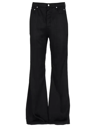 Rick Owens Bolan Bootcut Belt Loop Five Pocket Trousers In Black