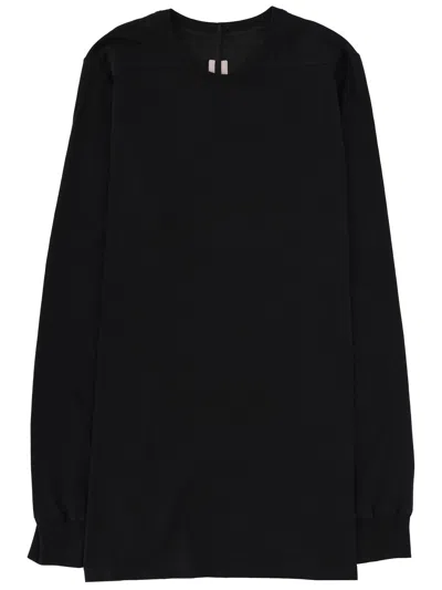 Rick Owens Minimalist Level Seam Cotton T-shirt With Crew Neck In Black
