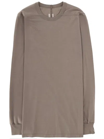 Rick Owens Level Crew Neck Long Sleeve T-shirt In Gray
