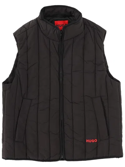 Hugo Boss Breno Vest Regular Fit High Collar In Black