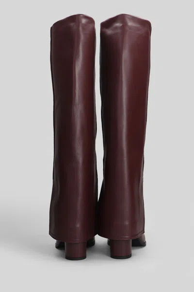 Gisel Moire Teddy High Heels Boots In Multi