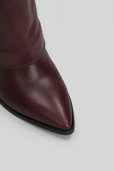 Gisel Moire Teddy High Heels Boots In Multi