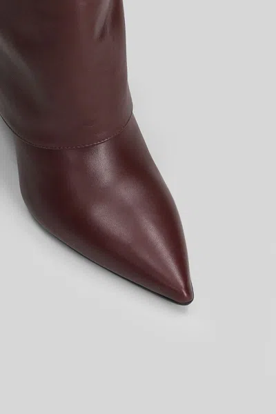 Gisel Moire Emily Low Heels Boots In Brown