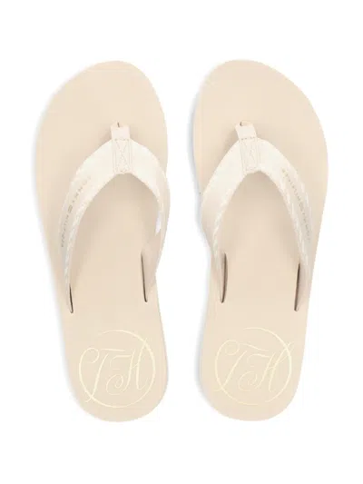Tommy Hilfiger Woven Strap Flip-flops In Neutral