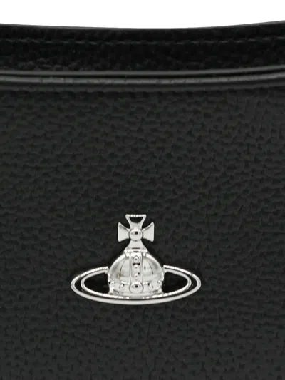 Vivienne Westwood Tasha Shoulder Phone Bag Faux Leather Black-3d-orb