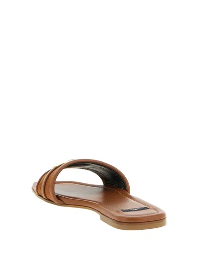Elisabetta Franchi Logo Slides Sandals Brown In Brown