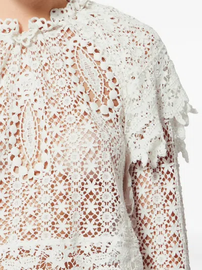 Isabel Marant Hyliana Knit Cotton Lace Top In White