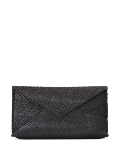 Osklen Snakeskin Envelope Clutch In Red