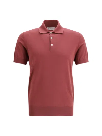 Brunello Cucinelli Short-sleeve Polo Shirt In Purple