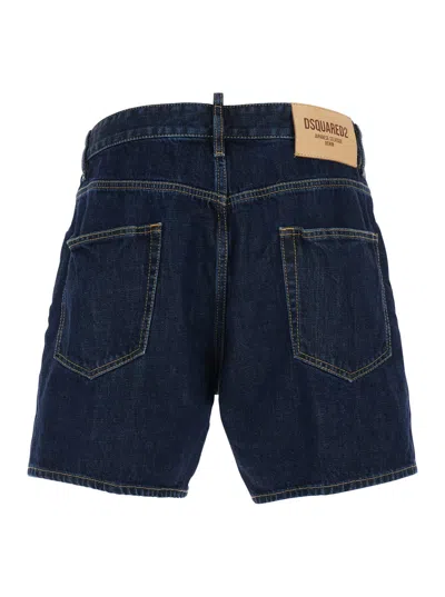 Dsquared2 Bro Buttoned Denim Shorts In Blue